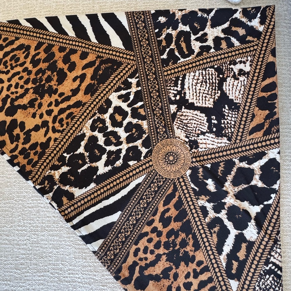 Princess Polly Leopard Print Scarf - Black and Brown
